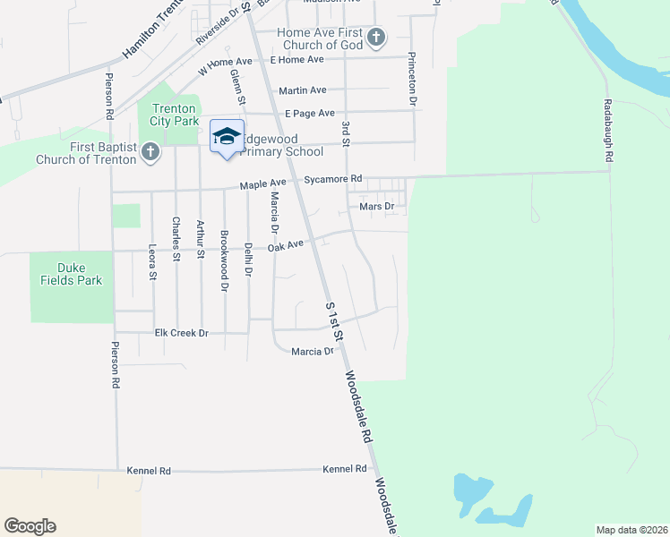 map of restaurants, bars, coffee shops, grocery stores, and more near 904 South 1st Street in Trenton