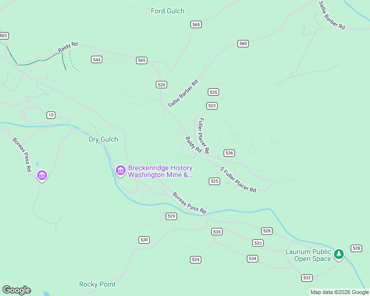 map of restaurants, bars, coffee shops, grocery stores, and more near 1116 Baldy Road in Breckenridge