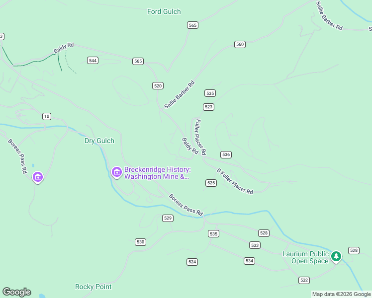 map of restaurants, bars, coffee shops, grocery stores, and more near 1116 Baldy Road in Breckenridge