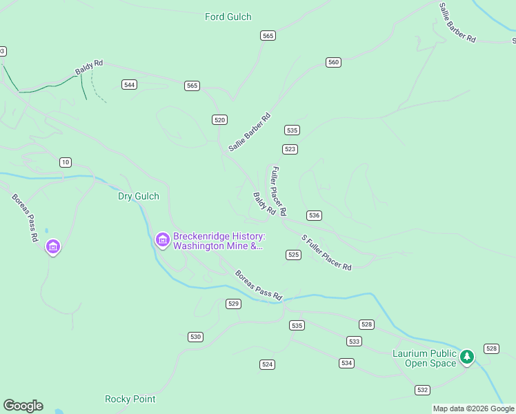 map of restaurants, bars, coffee shops, grocery stores, and more near 1116 Baldy Road in Breckenridge