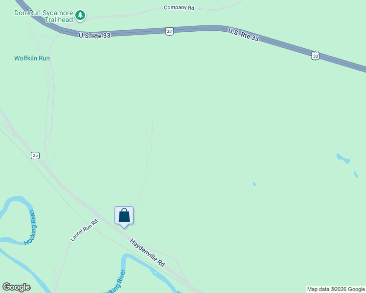 map of restaurants, bars, coffee shops, grocery stores, and more near 17430 Campbell Road in Nelsonville