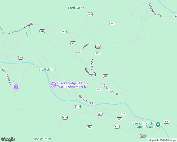 map of restaurants, bars, coffee shops, grocery stores, and more near 1116 Baldy Road in Breckenridge