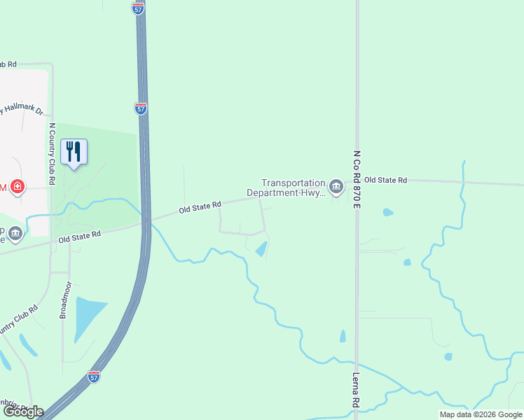 map of restaurants, bars, coffee shops, grocery stores, and more near 18 Stonebriar in Mattoon