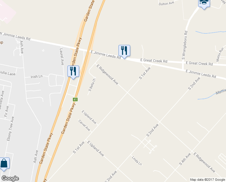 map of restaurants, bars, coffee shops, grocery stores, and more near 505 South 1st Avenue in Galloway
