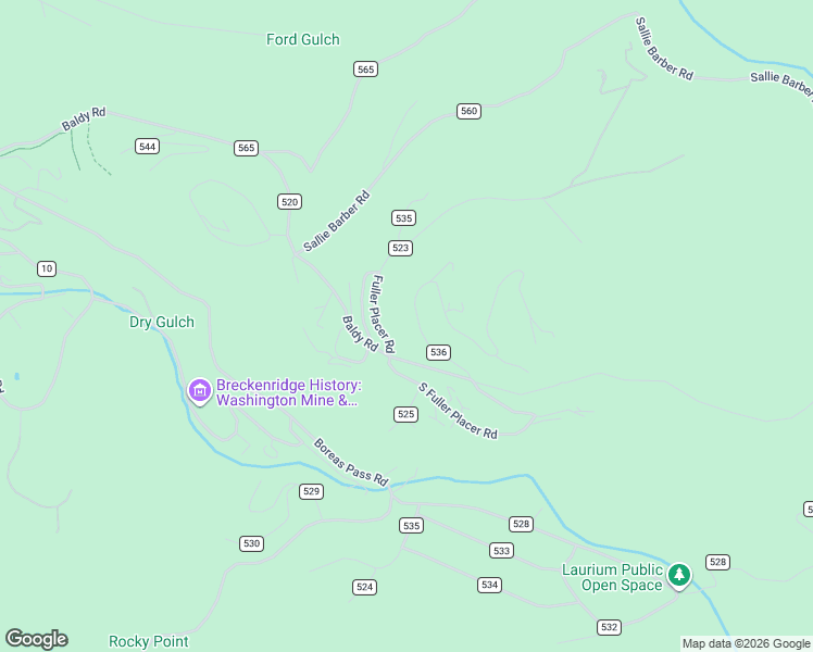 map of restaurants, bars, coffee shops, grocery stores, and more near 75 Emmett Lode Road in Blue River