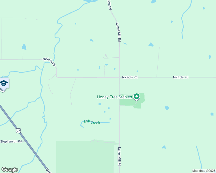 map of restaurants, bars, coffee shops, grocery stores, and more near 3201 Lanes Mill Road in Oxford