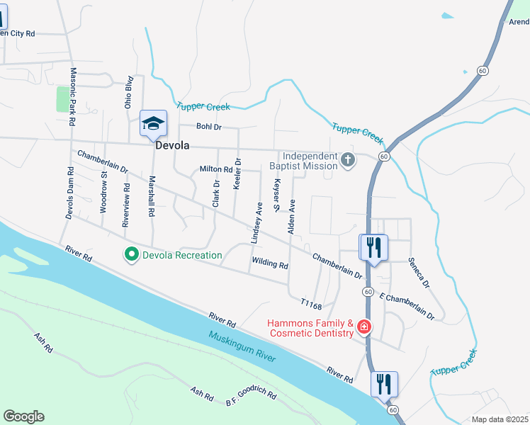 map of restaurants, bars, coffee shops, grocery stores, and more near 202 Lindsey Avenue in Marietta
