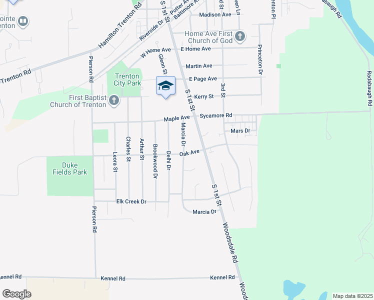 map of restaurants, bars, coffee shops, grocery stores, and more near 811 South 1st Street in Trenton
