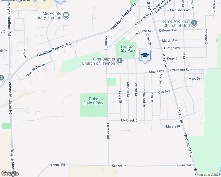 map of restaurants, bars, coffee shops, grocery stores, and more near 810 Pierson Road in Trenton