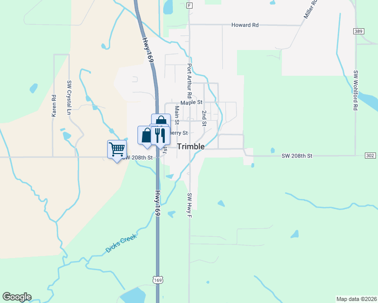 map of restaurants, bars, coffee shops, grocery stores, and more near in Trimble