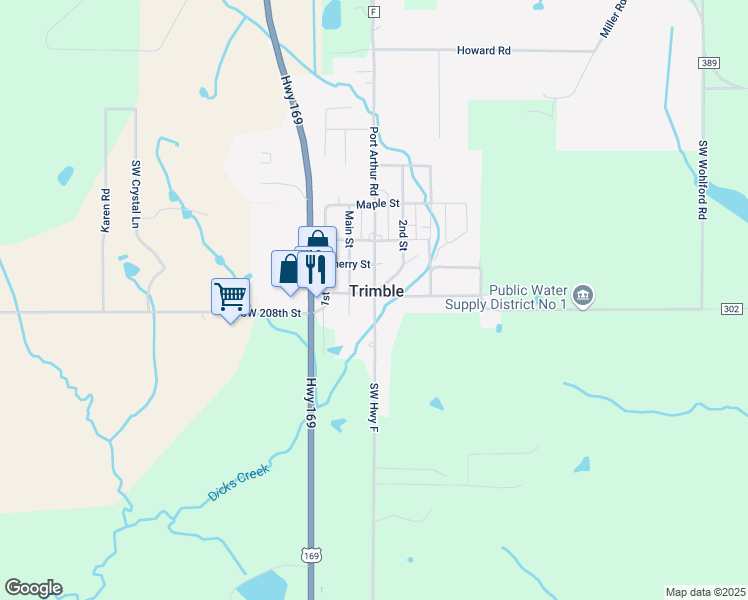 map of restaurants, bars, coffee shops, grocery stores, and more near in Trimble