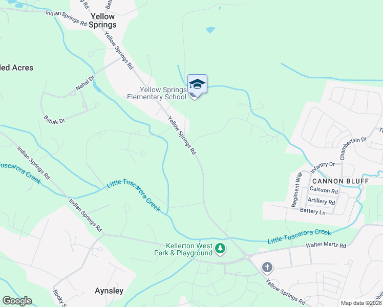 map of restaurants, bars, coffee shops, grocery stores, and more near 8618 Yellow Springs Road in Frederick