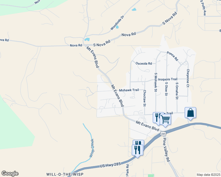 map of restaurants, bars, coffee shops, grocery stores, and more near 71 Mohawk Trail in Pine