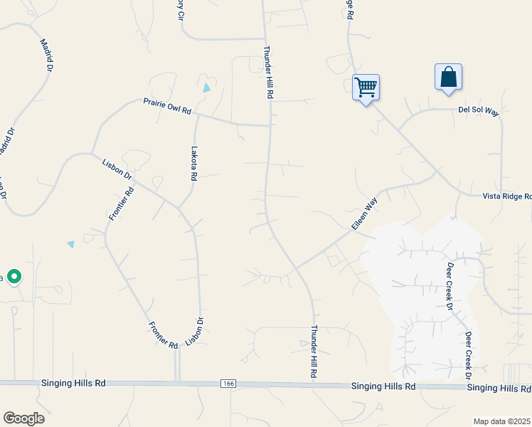 map of restaurants, bars, coffee shops, grocery stores, and more near 41357 Thunder Hill Road in Parker