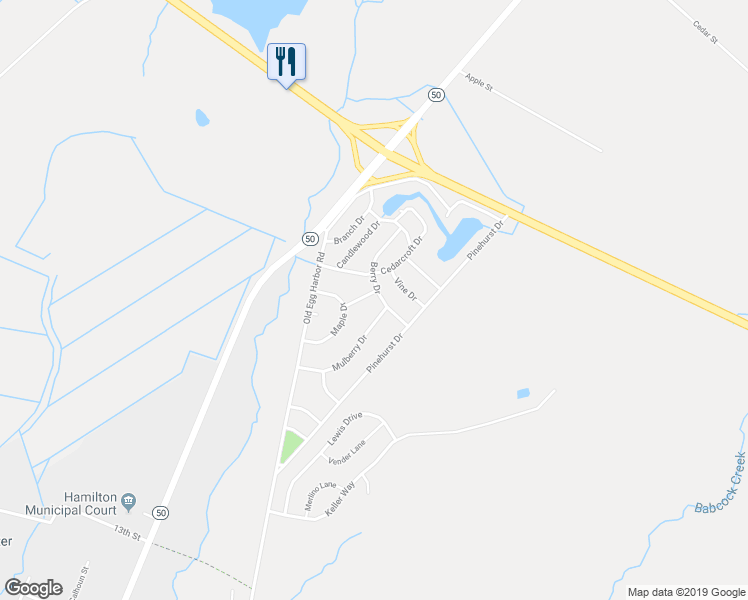 map of restaurants, bars, coffee shops, grocery stores, and more near 5910 Somerset Drive in Hamilton Township