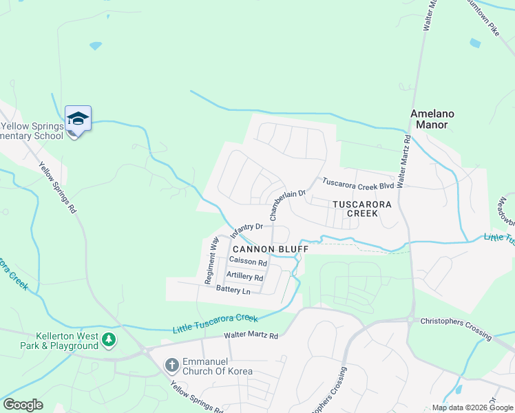 map of restaurants, bars, coffee shops, grocery stores, and more near 1513 Ricketts Road in Frederick