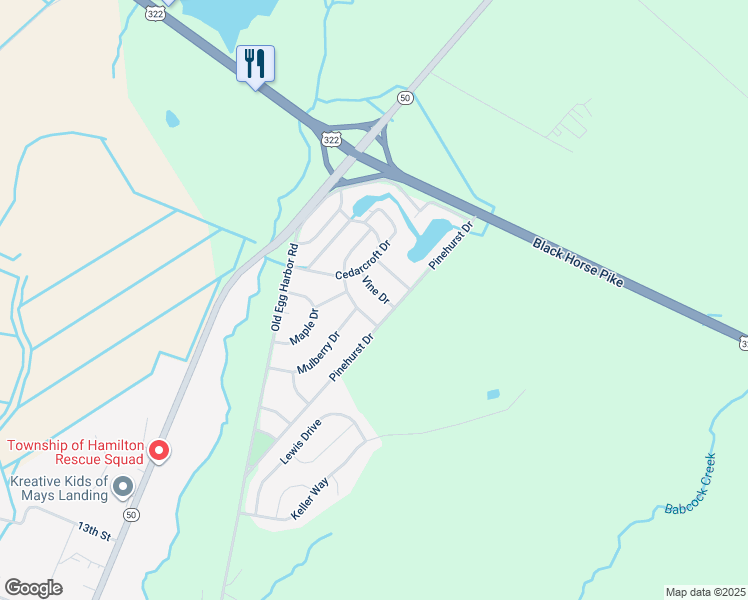 map of restaurants, bars, coffee shops, grocery stores, and more near 5904 Vine Drive in Hamilton