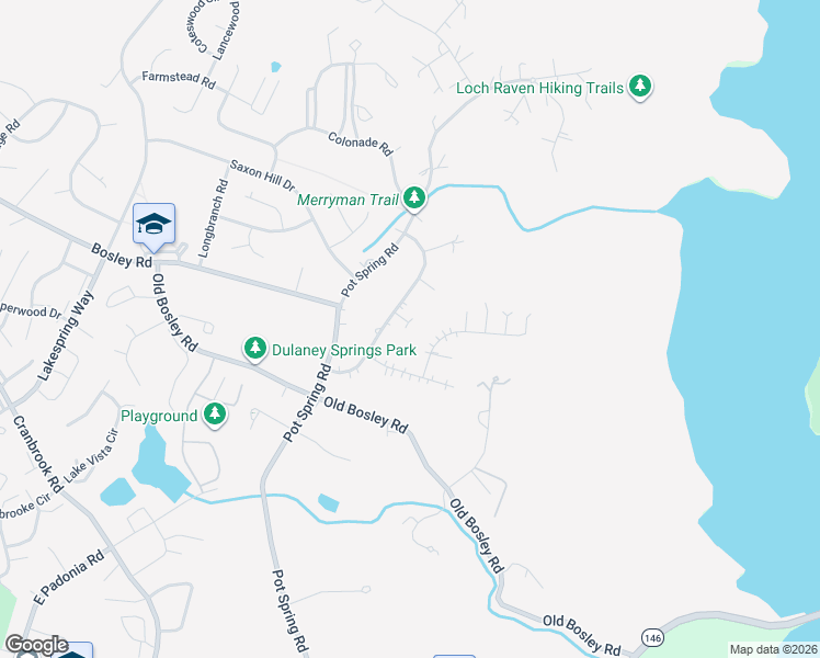 map of restaurants, bars, coffee shops, grocery stores, and more near 1121 Dulaney Gate Circle in Cockeysville