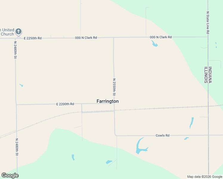 map of restaurants, bars, coffee shops, grocery stores, and more near 22113-22599 North 2550th Street in Dennison