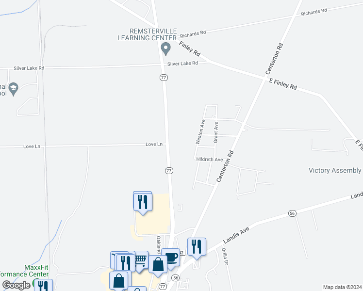 map of restaurants, bars, coffee shops, grocery stores, and more near 1137 New Jersey 77 in Bridgeton