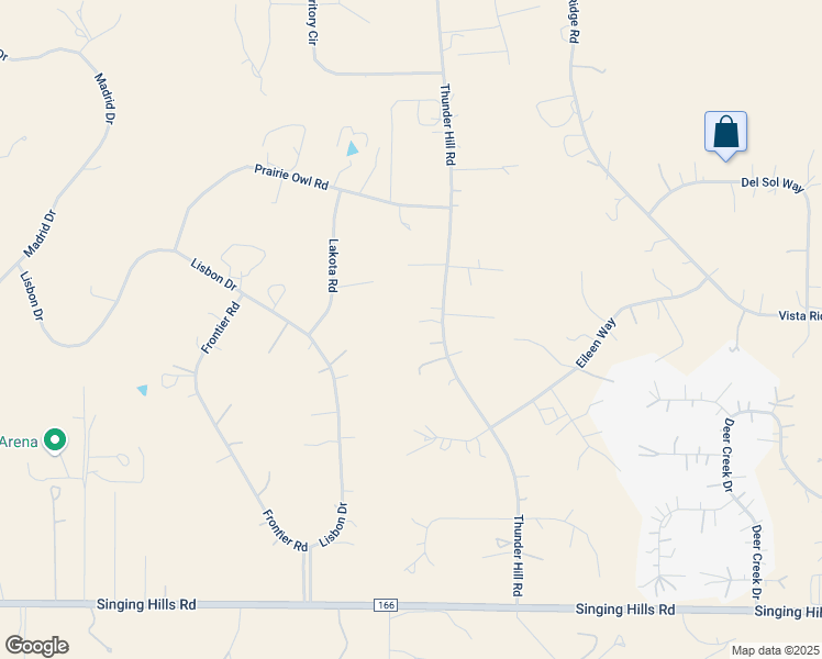 map of restaurants, bars, coffee shops, grocery stores, and more near 41357 Thunder Hill Road in Parker