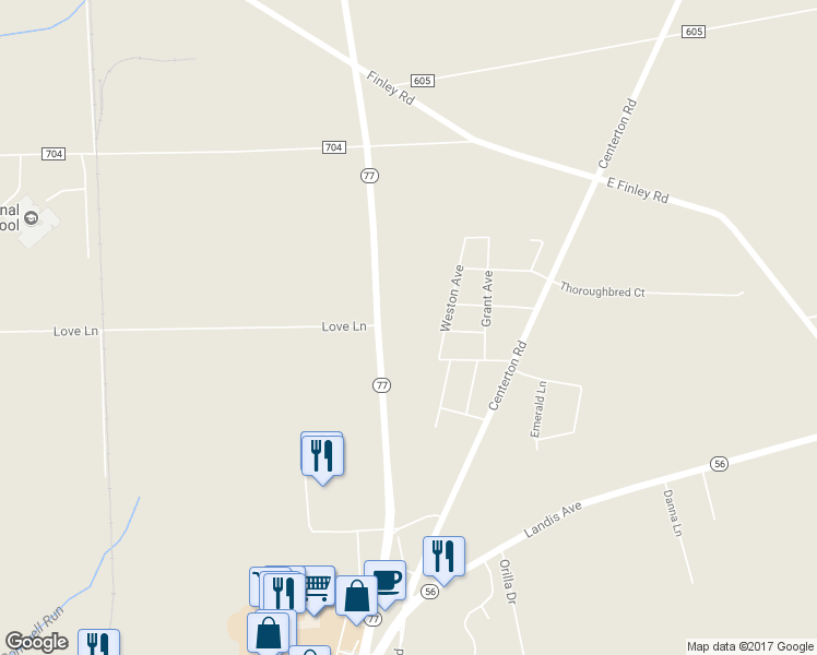 map of restaurants, bars, coffee shops, grocery stores, and more near 1137 New Jersey 77 in Bridgeton