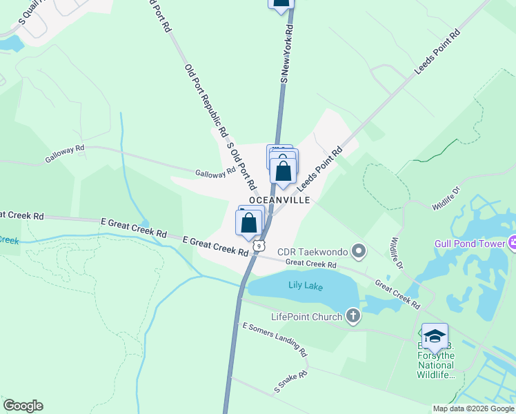 map of restaurants, bars, coffee shops, grocery stores, and more near in Galloway