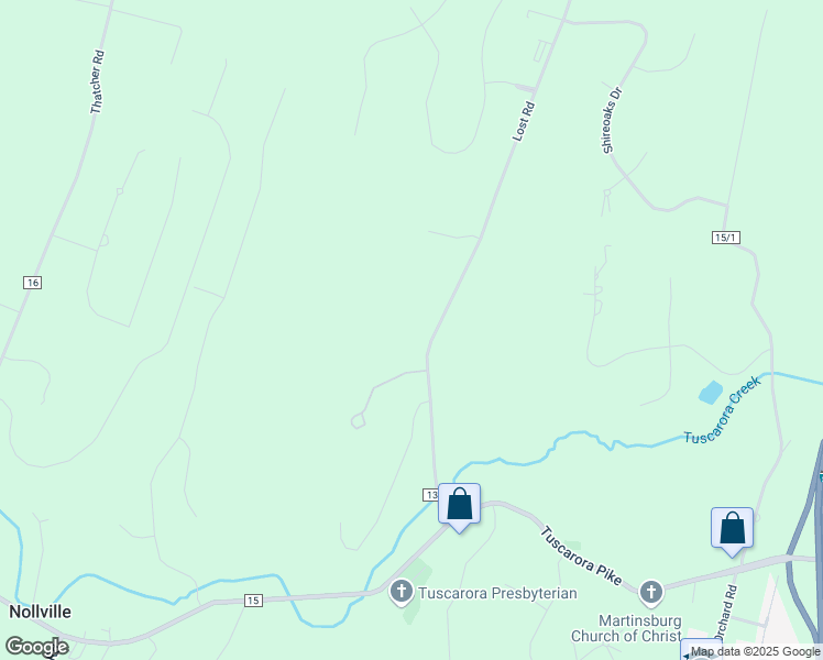 map of restaurants, bars, coffee shops, grocery stores, and more near 407 Lost Road in Martinsburg