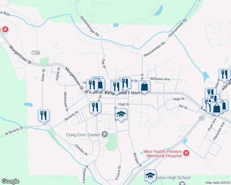 map of restaurants, bars, coffee shops, grocery stores, and more near in Kingwood