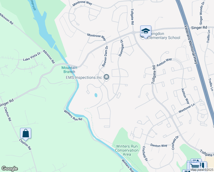 map of restaurants, bars, coffee shops, grocery stores, and more near 2303 Beaver Dam Drive in Abingdon