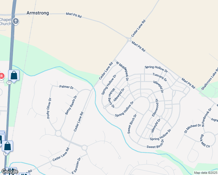 map of restaurants, bars, coffee shops, grocery stores, and more near 415 Spring Hollow Drive in Middletown