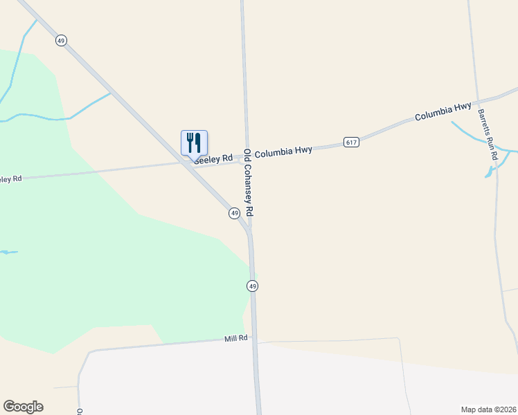 map of restaurants, bars, coffee shops, grocery stores, and more near 11 Old Cohansey Road in Bridgeton