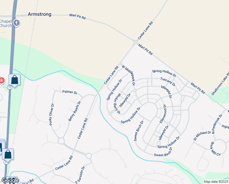 map of restaurants, bars, coffee shops, grocery stores, and more near 415 Spring Hollow Drive in Middletown