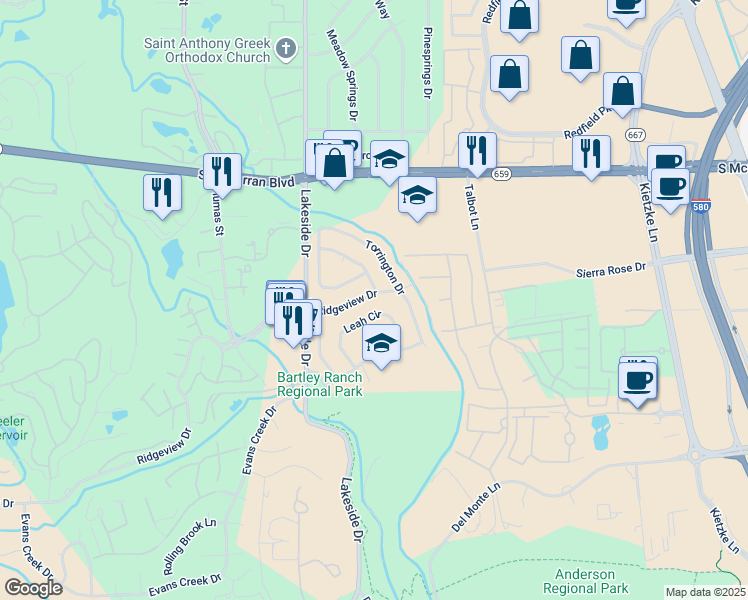 map of restaurants, bars, coffee shops, grocery stores, and more near 976 Ridgeview Drive in Reno