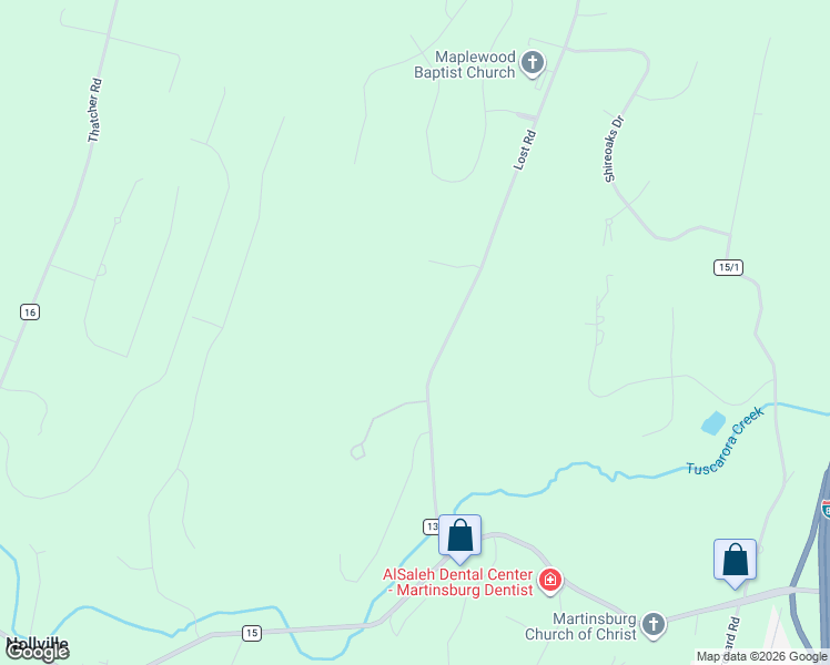 map of restaurants, bars, coffee shops, grocery stores, and more near 465 Lost Road in Martinsburg