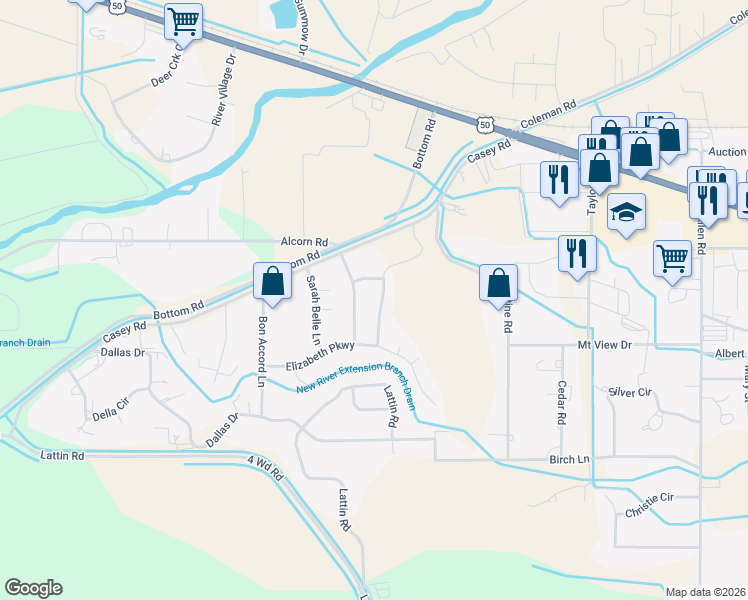 map of restaurants, bars, coffee shops, grocery stores, and more near 1145 Courtney Marie Lane in Fallon