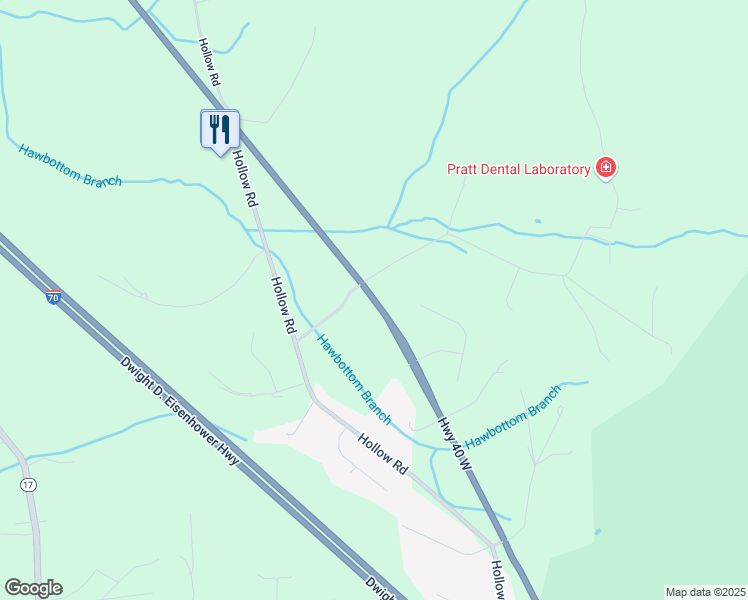 map of restaurants, bars, coffee shops, grocery stores, and more near 8679 Baltimore National Pike in Middletown