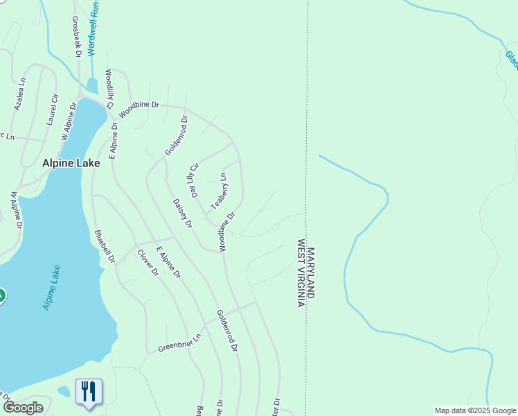 map of restaurants, bars, coffee shops, grocery stores, and more near 55 Beebalm Court in Terra Alta