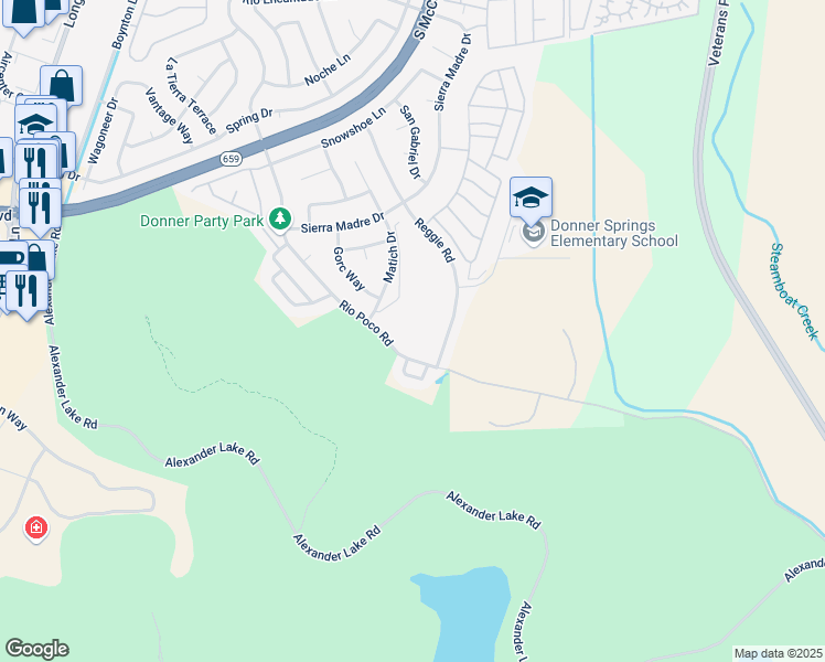 map of restaurants, bars, coffee shops, grocery stores, and more near 4538 Matich Drive in Reno