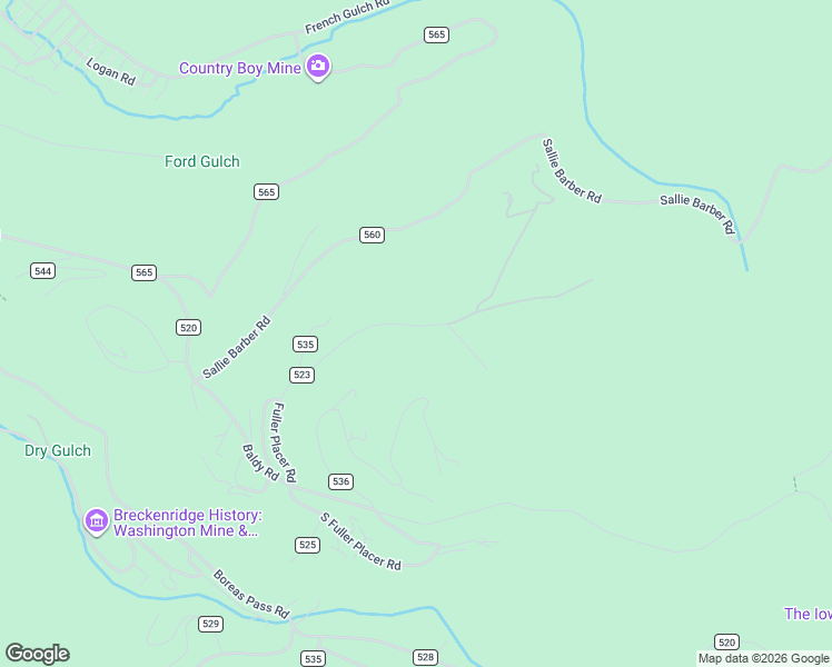 map of restaurants, bars, coffee shops, grocery stores, and more near 507 Fuller Placer Road in Breckenridge