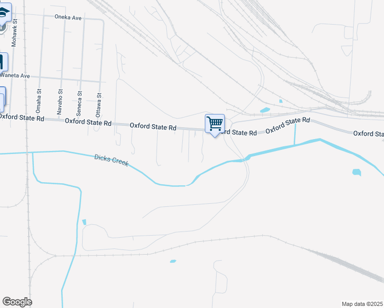 map of restaurants, bars, coffee shops, grocery stores, and more near 2900 Oxford State Road in Middletown