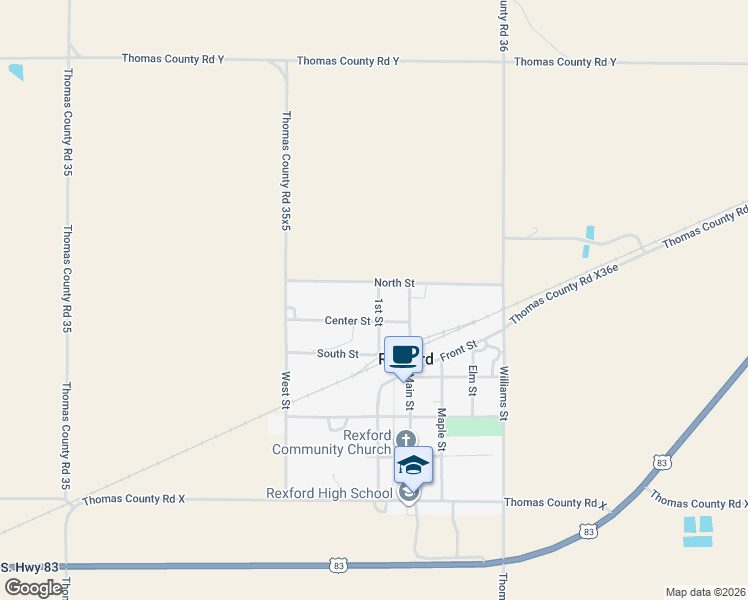 map of restaurants, bars, coffee shops, grocery stores, and more near 500 1st Street in Rexford