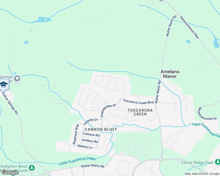 map of restaurants, bars, coffee shops, grocery stores, and more near 1115 Lakin Drive in Frederick