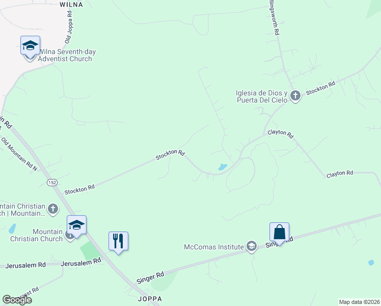 map of restaurants, bars, coffee shops, grocery stores, and more near 2000 Stockton Road in Harford County