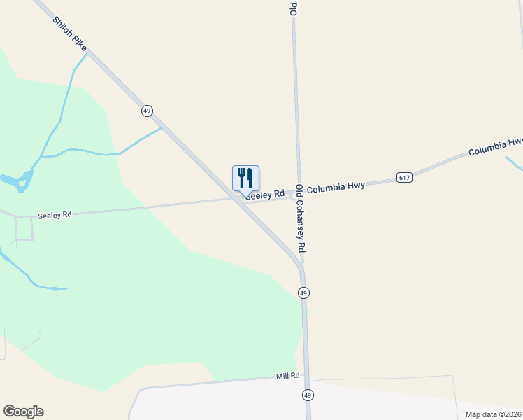 map of restaurants, bars, coffee shops, grocery stores, and more near 1135 Shiloh Pike in Bridgeton