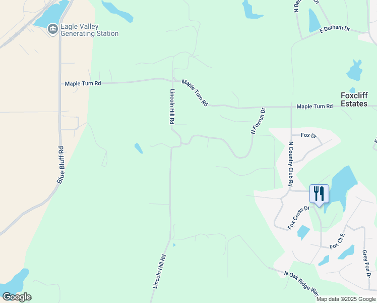 map of restaurants, bars, coffee shops, grocery stores, and more near 1051 North Foxrun Drive in Martinsville