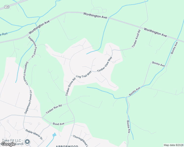 map of restaurants, bars, coffee shops, grocery stores, and more near 3823 Timber View Way in Reisterstown