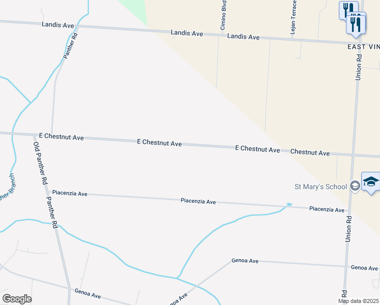 map of restaurants, bars, coffee shops, grocery stores, and more near 4903 East Chestnut Avenue in Vineland