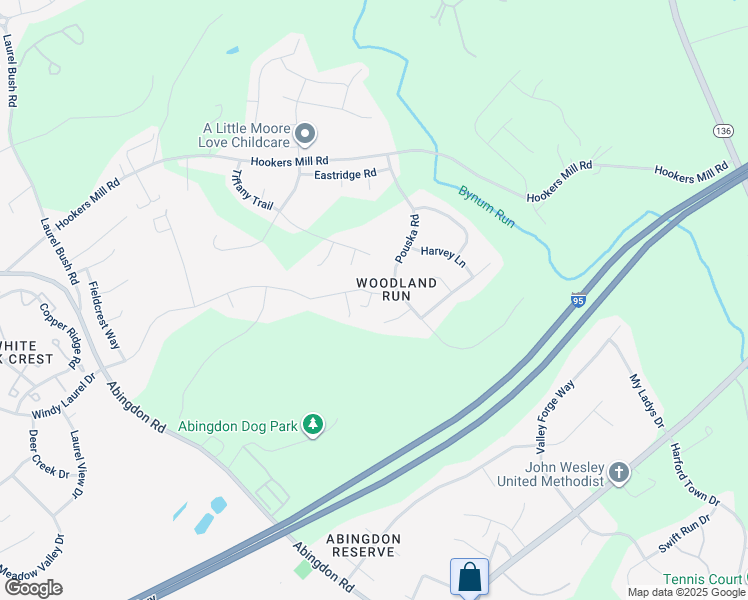 map of restaurants, bars, coffee shops, grocery stores, and more near 893 Randall Drive in Abingdon
