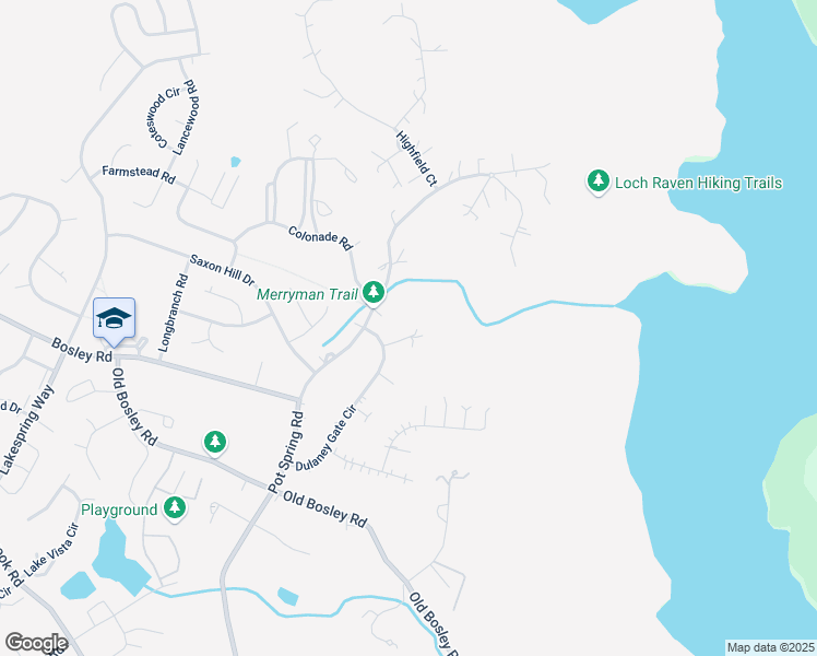 map of restaurants, bars, coffee shops, grocery stores, and more near 6 Dulaney Gate Court in Cockeysville